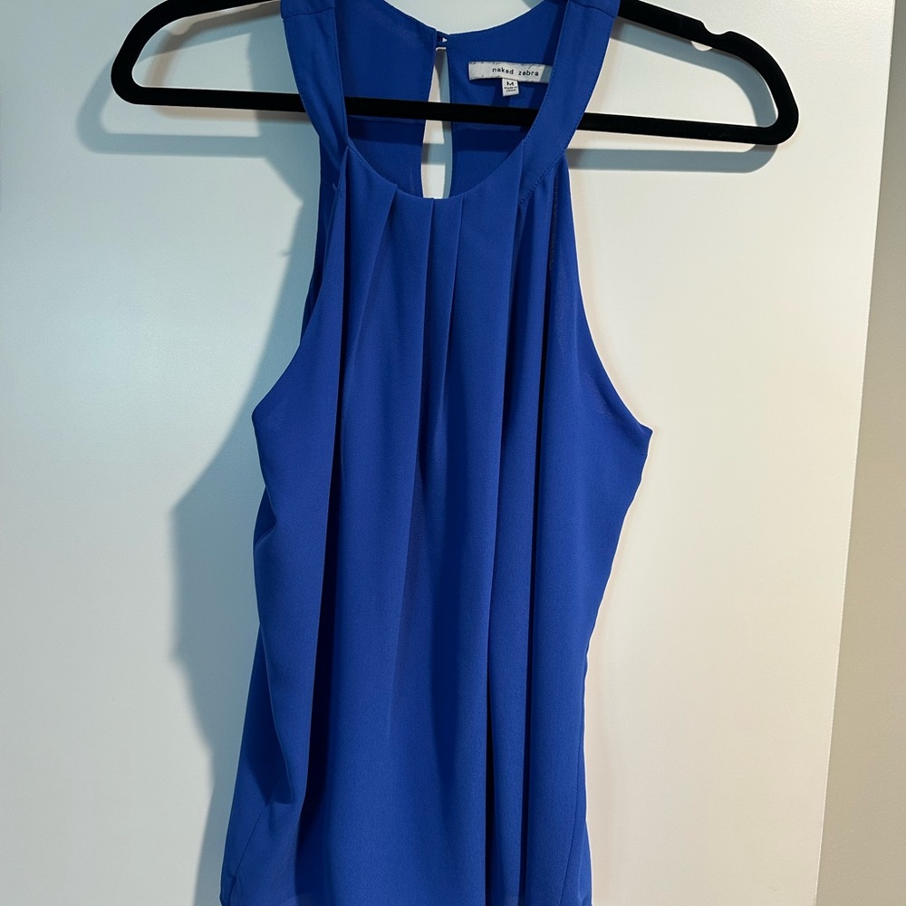 Naked Zebra Blue Sleeveless Top